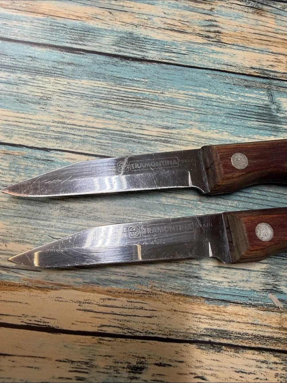 ⭐️Tramontina Brazil Polywood Paring Steak Knives Lot of 2 High Carbon Stainless